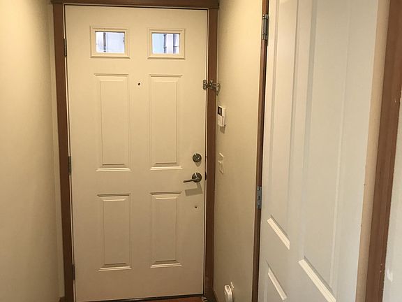 Front door and garage