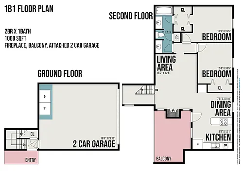 Floor plan 1B1 Townhome
