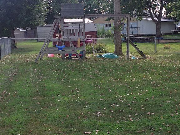 Fenced in backyard