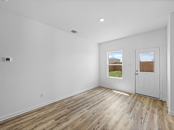 The spacious dining room