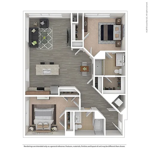 Floor plan C17 - 2 bed/2 bath