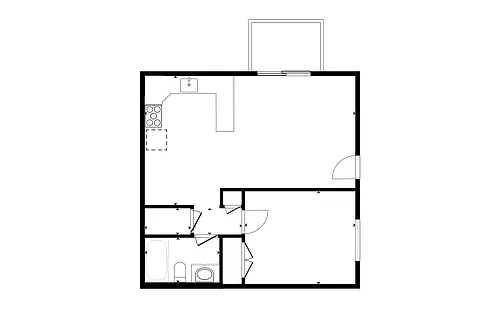 Floor plan One Bedroom One Bath Remodel