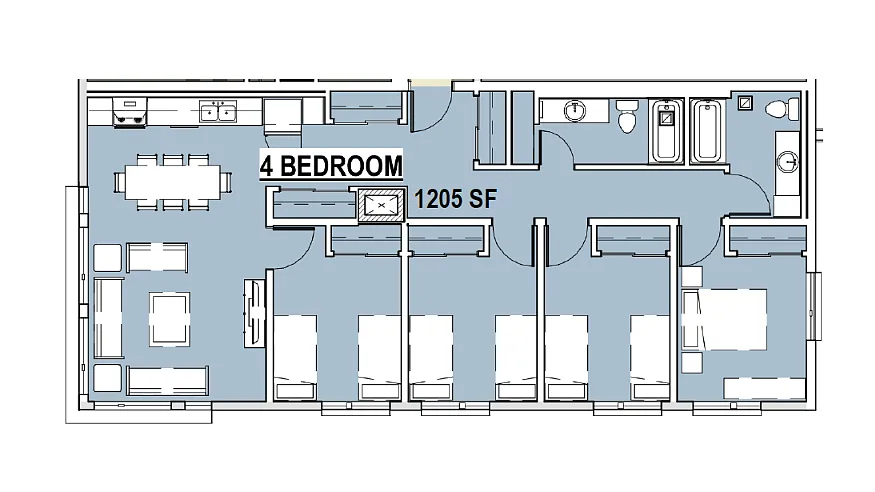 Floor plan 4 Bed 2 Bath CH