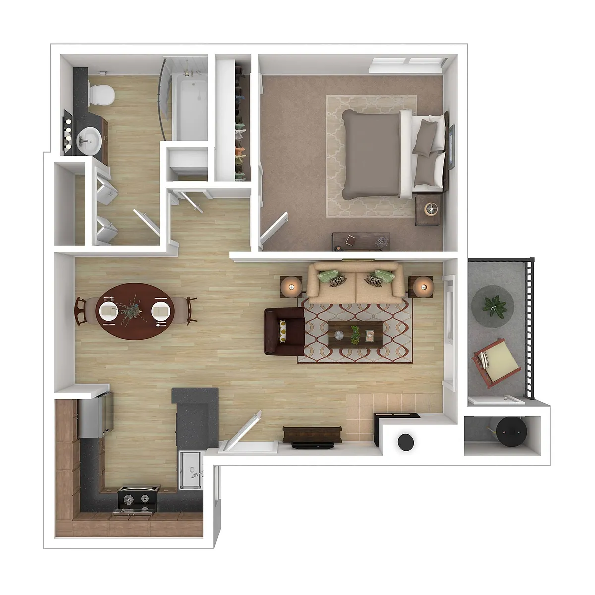 Floor plan 1BD - 1 BA