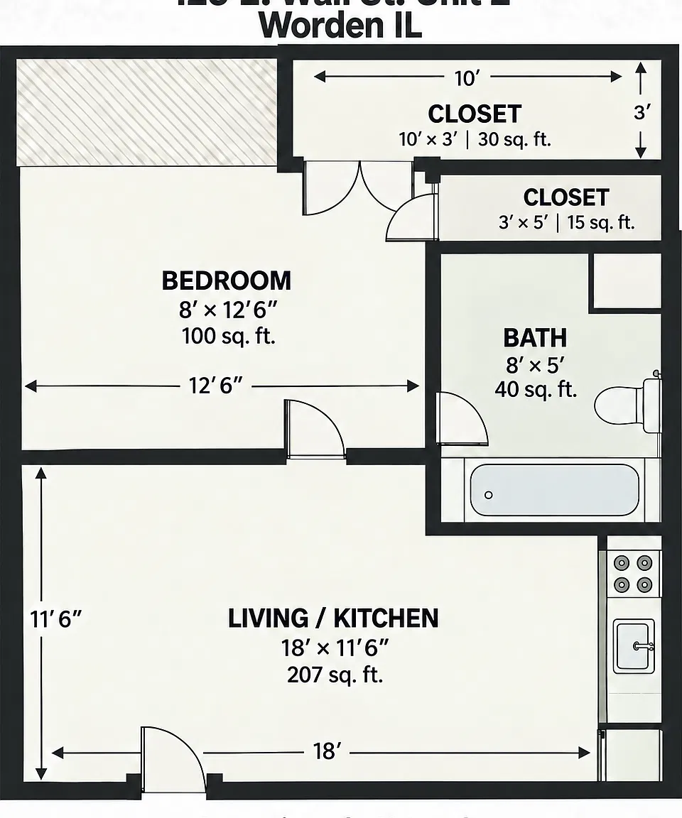 Studio, 400 sqft, $625 — Photo 1