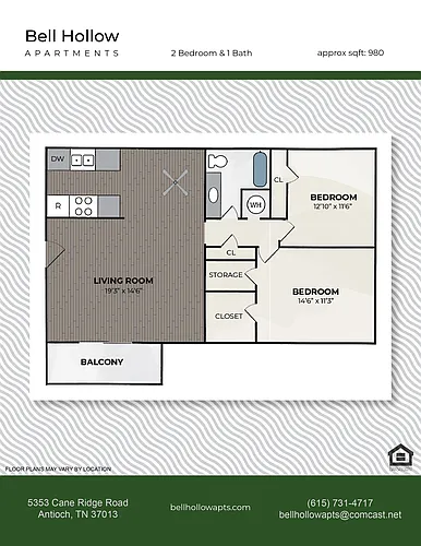 Floor plan 2bed1bath
