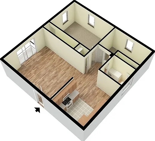 Concord 2 Bedroom - 3D Floor Plan Concord 2 Bedroom - 3D Floor Plan