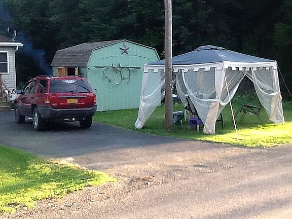 The shed has tons of storage