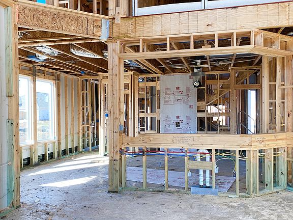 Kitchen open to family room and breakfast area - progress photo