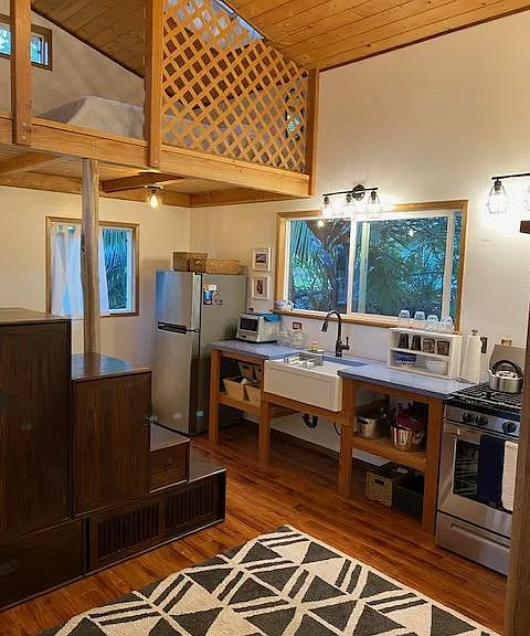 Kitchen and loft area