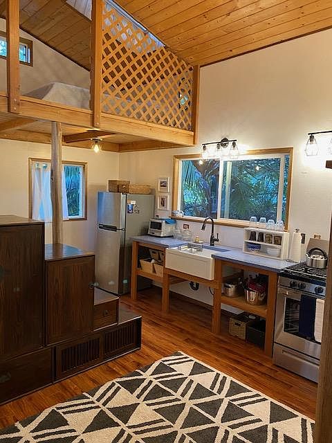 Kitchen and loft area