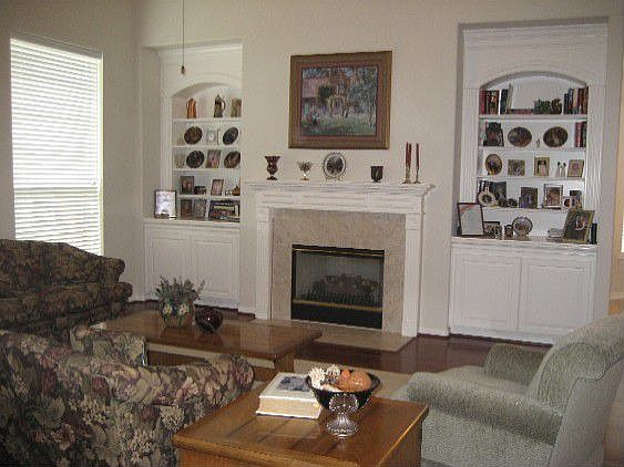 Built-in's and gas fireplace