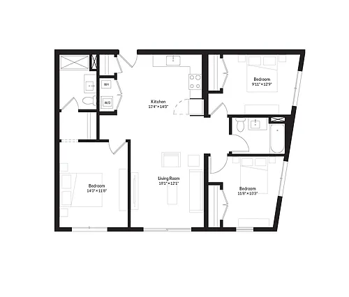Floor plan Three Bedroom