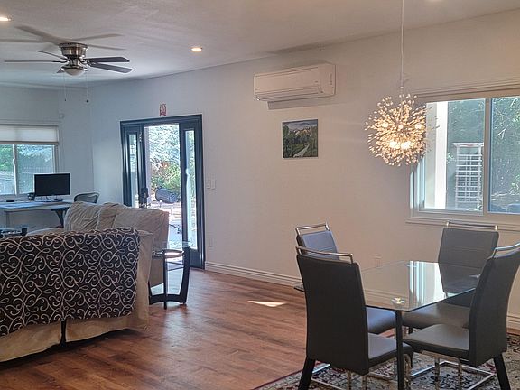 Living and Dining area with front door view