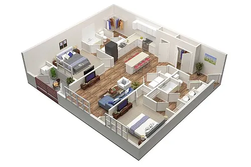 Floor plan 2 bed, 2 bath