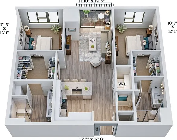 C6 | 2x2 | 1057 sq ft C6 | 2x2 | 1057 sq ft