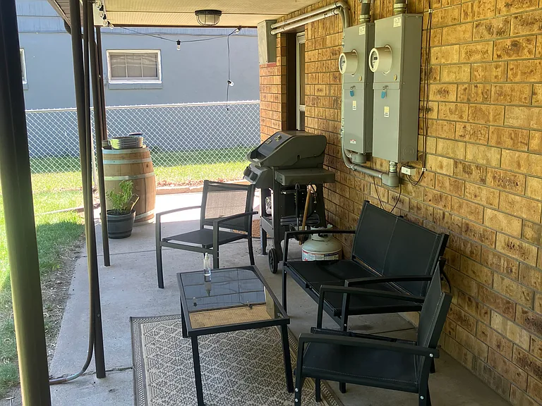 shared patio area