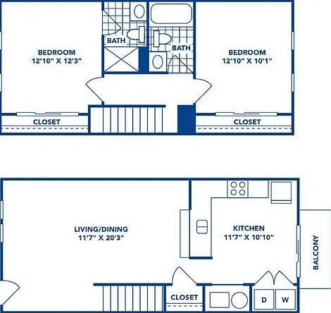 2 Bedroom | 2 Bath | 1110 SF 2 Bedroom | 2 Bath | 1110 SF