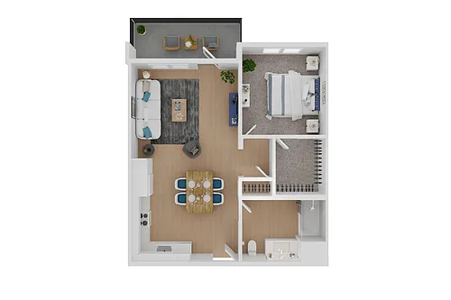 Floor plan 1 Bedroom | 1 Bath