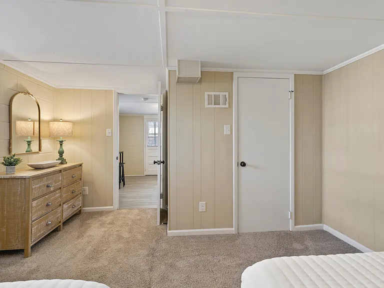 basement bedroom with closet and ample storage space