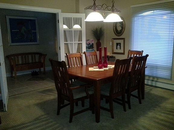 Evening dining room view