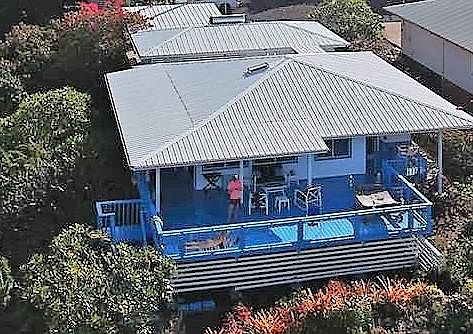 The expansive blue lanai is perfect for surrendering yourself to the sound of the surf and unobstructed views of the ocean.