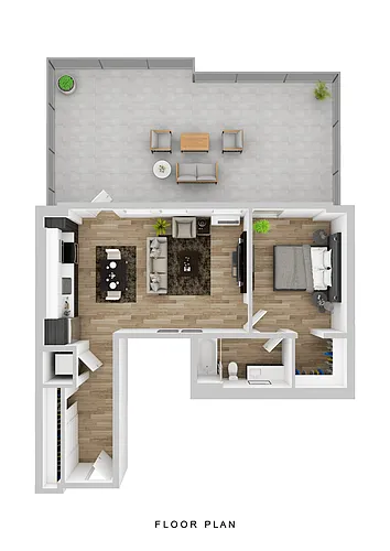 Floor plan Cascara - 1 Bed C Extra Large Patio