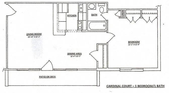 Floor plan 1BR & 1Bath