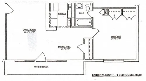 Floor plan 1BR & 1Bath