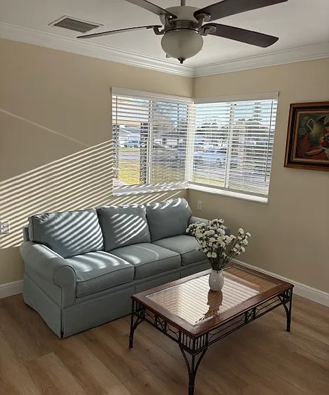 Sunny Living Room with queen sleeper sofa