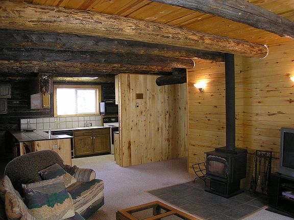 Living room w/ stove