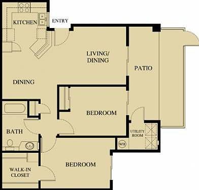 894 sq ft Floorplan