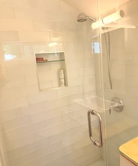 Glass tiled glass shower