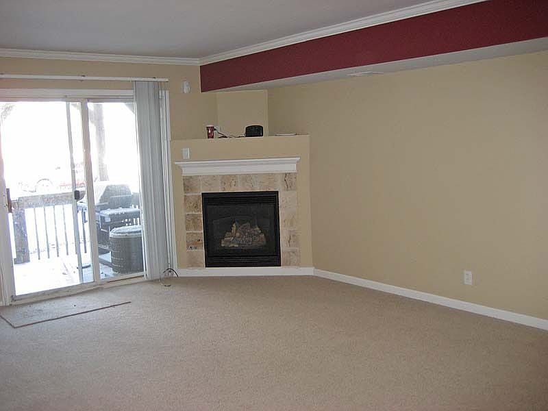 Living room and fireplace