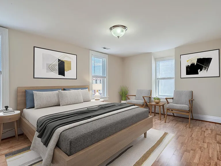 Bedroom 1. This image shows a virtually furnished space. Bedrooms come unfurnished.