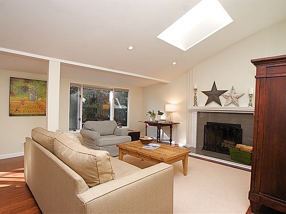 Living room with fireplace