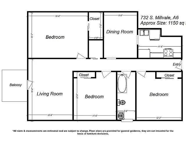 Floor plan 732 S Millvale Ave A6