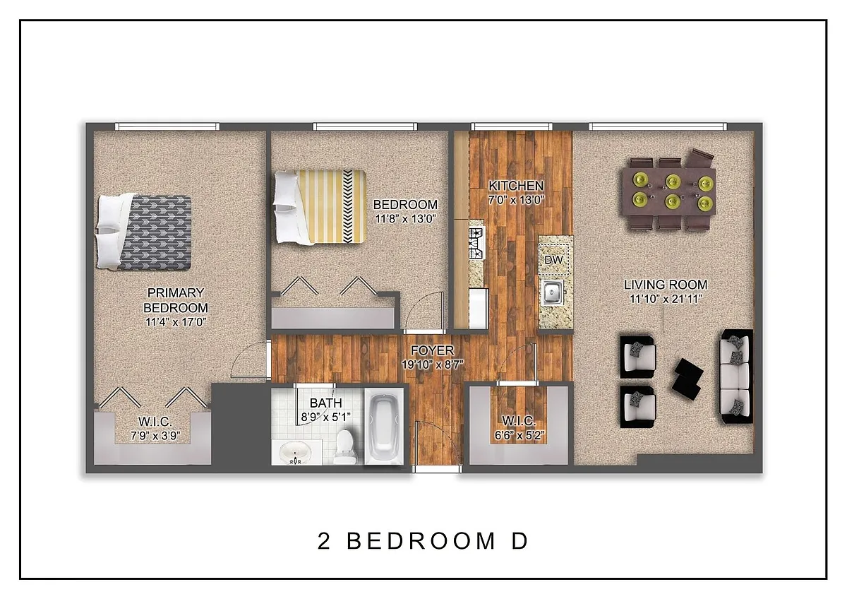 Floor plan 2 Bedroom D