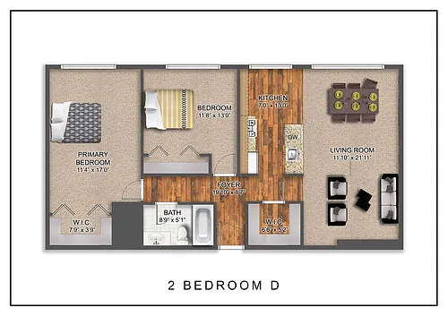 Floor plan 2 Bedroom D