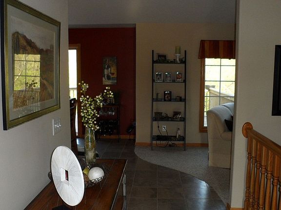 Stairway leads to family rm