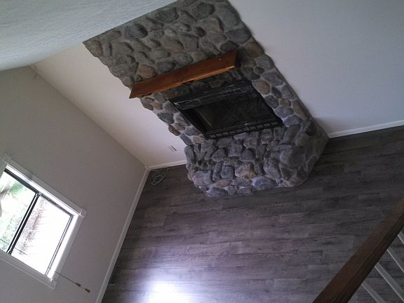 Living room and fireplace