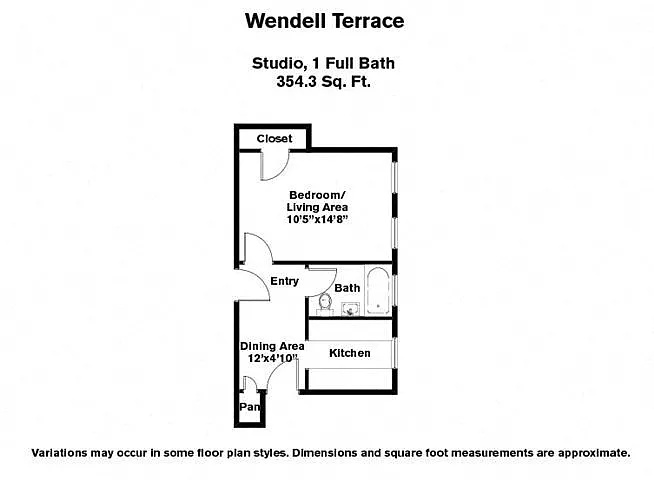 Floor plan Studio/1 Bath
