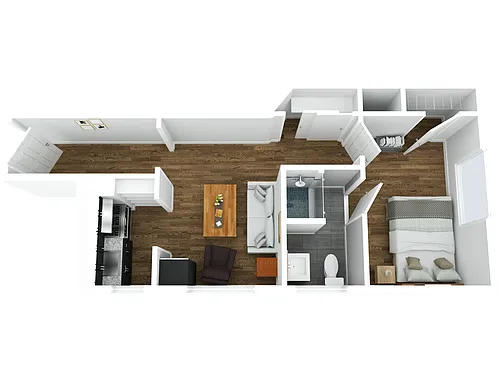 Floor plan 1 BR - 1 BTH Renovated JR (PC)