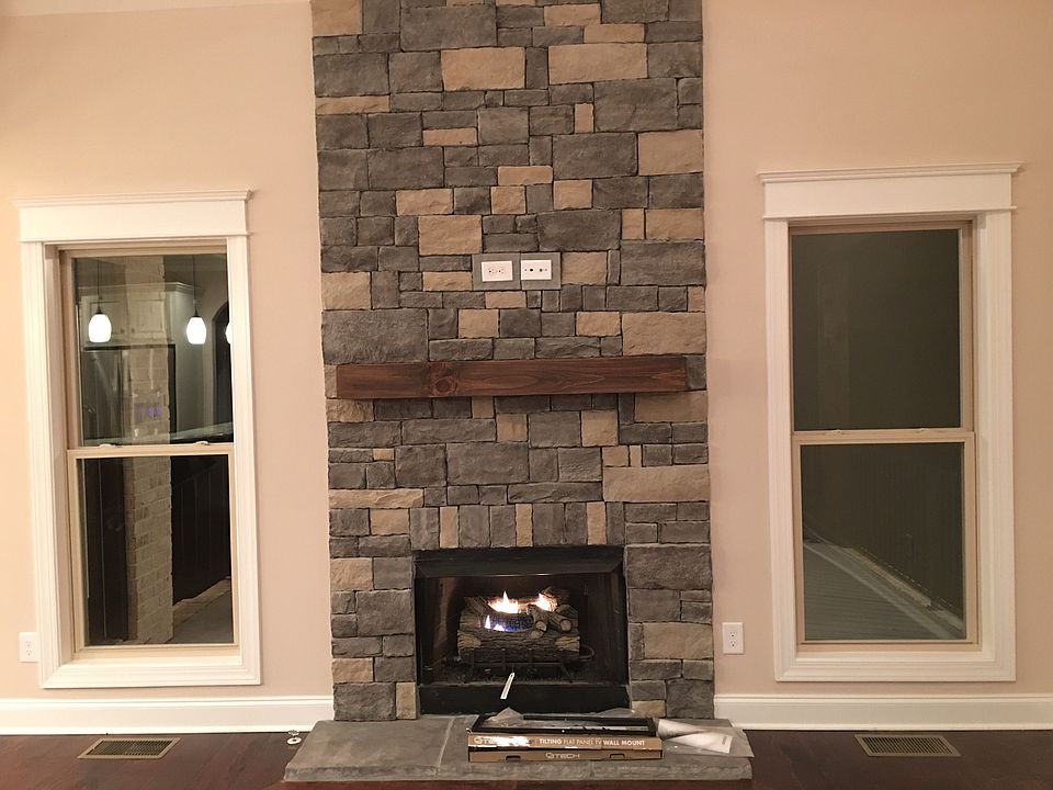 Downstairs - fireplace 