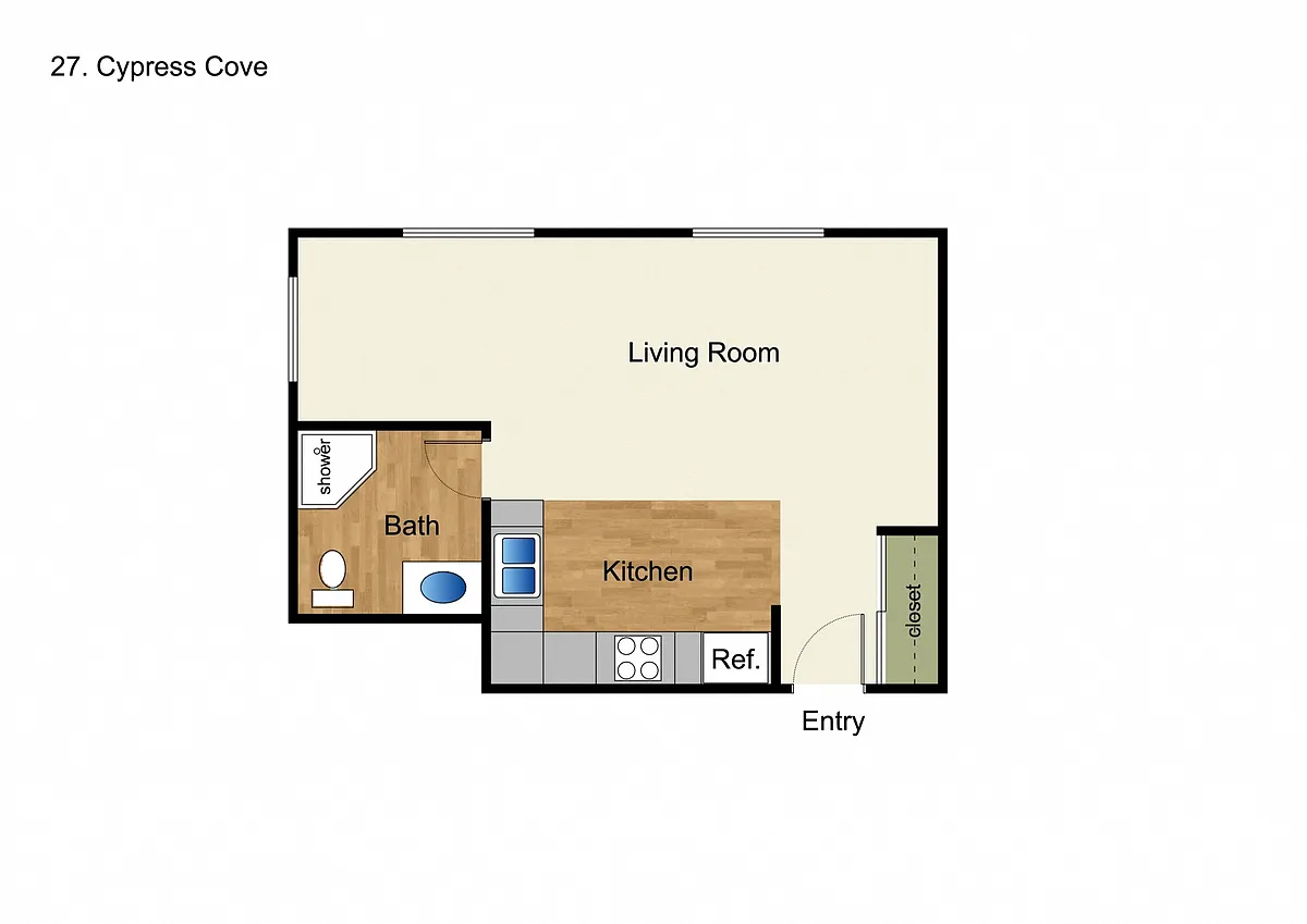 Floor plan Optimo - Studio 1 Bath - 01A