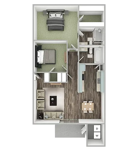 Floor plan Two Bedroom Two Bath