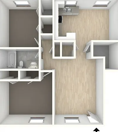 Two bedroom floor plan Two bedroom floor plan