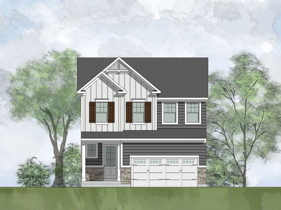 stone, siding, board and batten