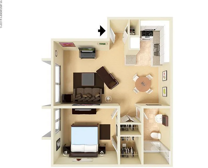 Large 1 Bed 1 Bath