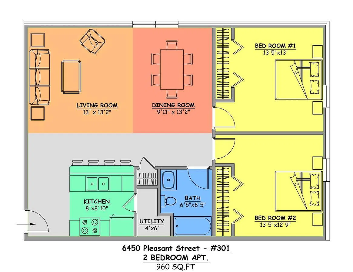 Floor plan 2 Bedroom